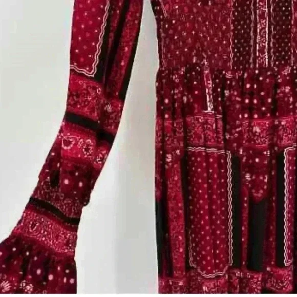 Altar'd State Dresden Fit and Flare Patchwork Print Mini Dress Size XS - Picture 4 of 7